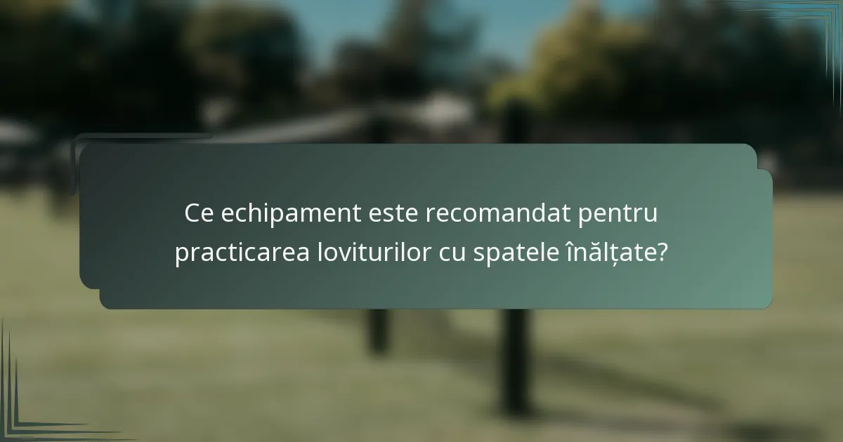 Ce echipament este recomandat pentru practicarea loviturilor cu spatele înălțate?