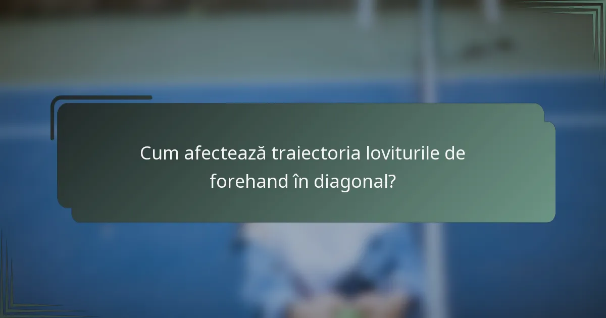 Cum afectează traiectoria loviturile de forehand în diagonal?