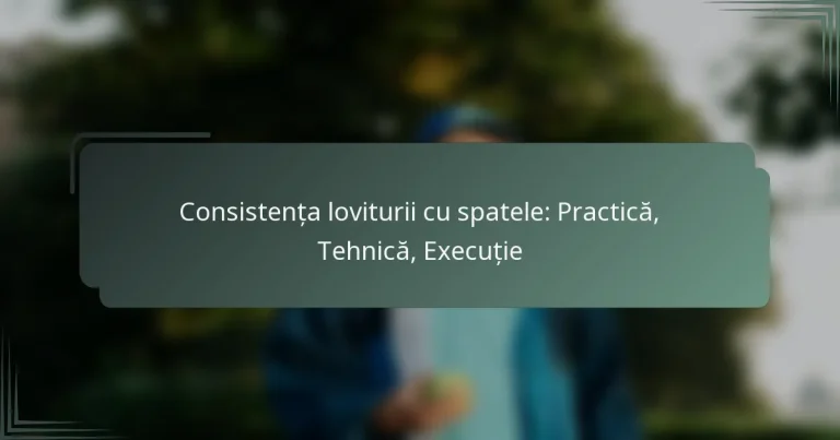 Consistența loviturii cu spatele: Practică, Tehnică, Execuție