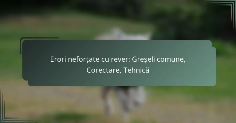 Erori neforțate cu rever: Greșeli comune, Corectare, Tehnică