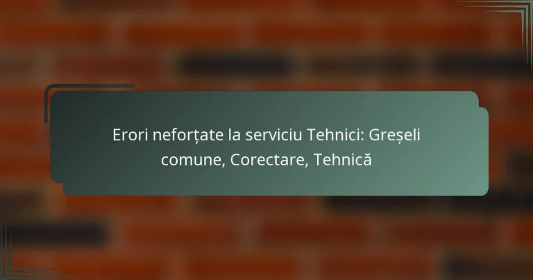 Erori neforțate la serviciu Tehnici: Greșeli comune, Corectare, Tehnică