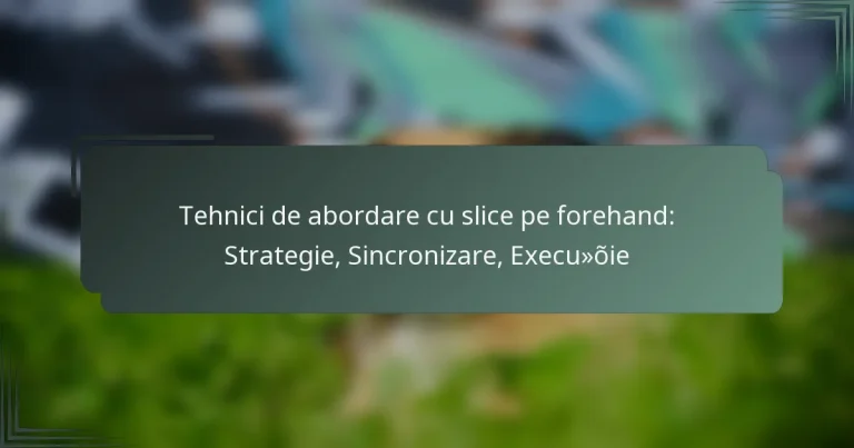 Tehnici de abordare cu slice pe forehand: Strategie, Sincronizare, Execuție
