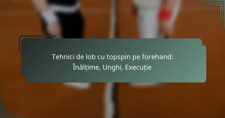 Tehnici de lob cu topspin pe forehand: Înălțime, Unghi, Execuție