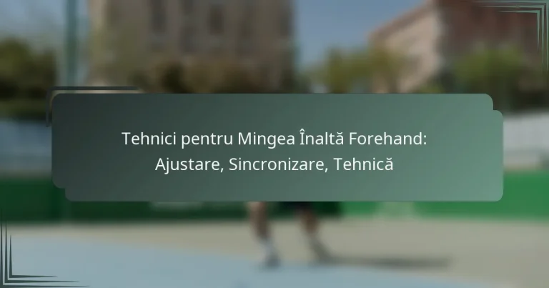 Tehnici pentru Mingea Înaltă Forehand: Ajustare, Sincronizare, Tehnică